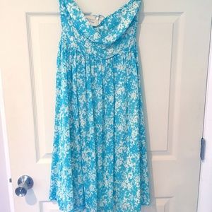 J. Crew summer strapless floral midi dress